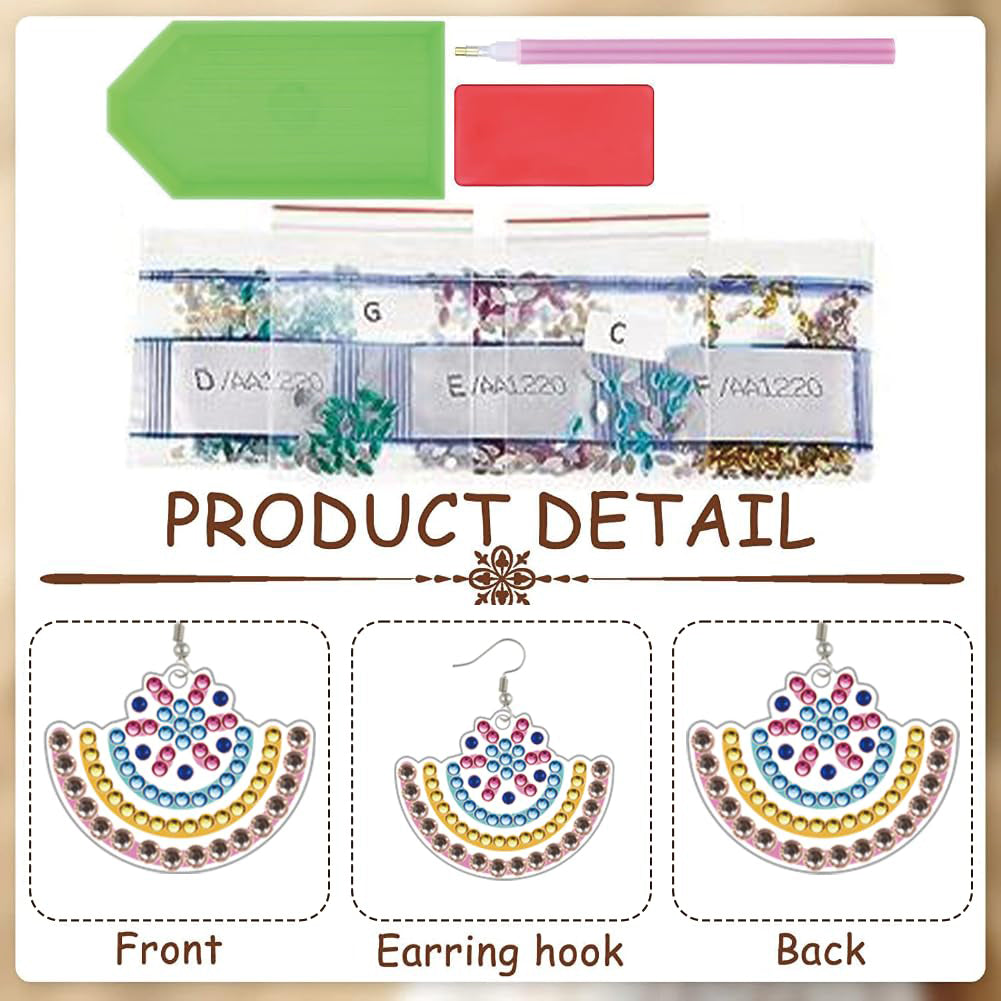 12 Pairs DIY Diamond Art Earrings Double Sided Diamond Painting Earrings Kit