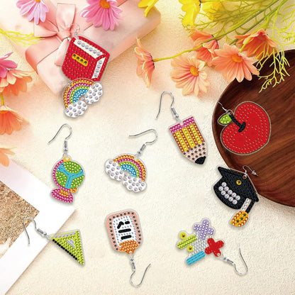12 Pairs DIY Diamond Art Earrings Double Sided Diamond Painting Earrings Kit