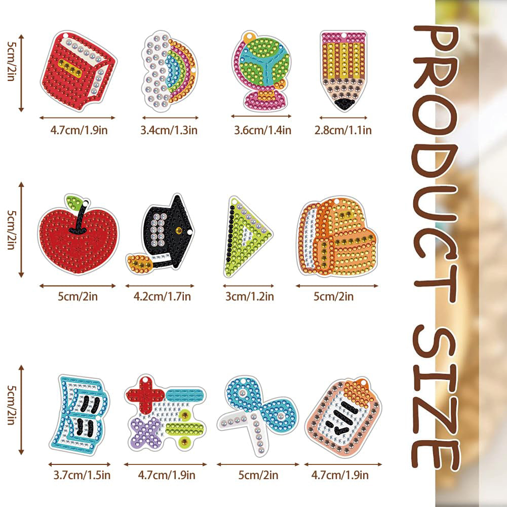 12 Pairs DIY Diamond Art Earrings Double Sided Diamond Painting Earrings Kit