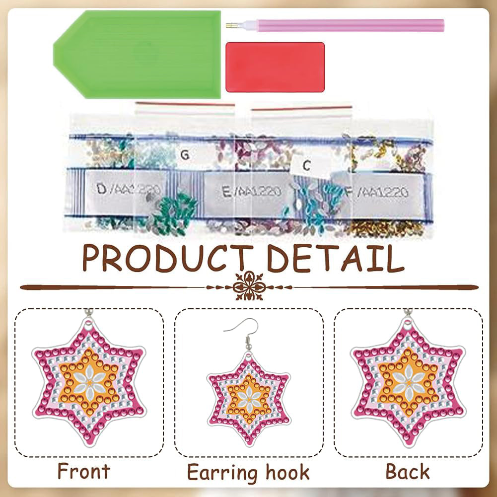 12 Pairs DIY Diamond Art Earrings Double Sided Diamond Painting Earrings Kit