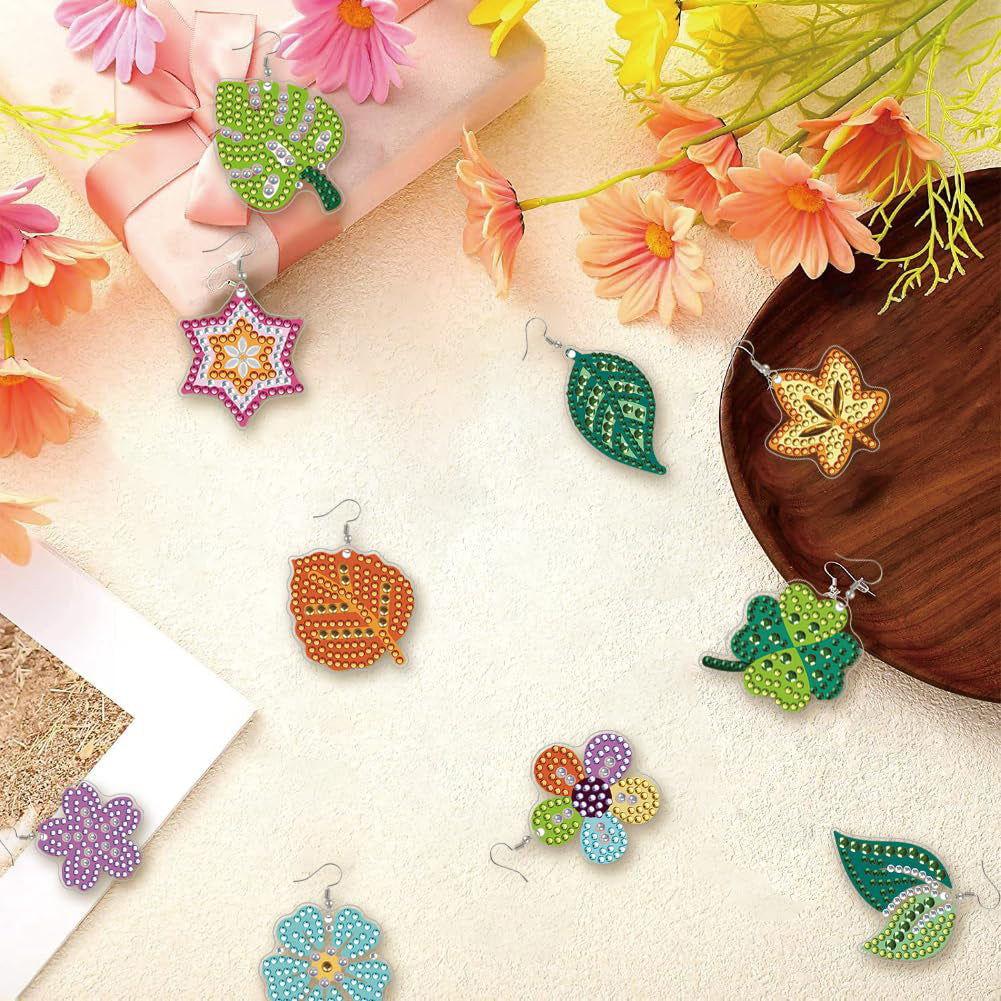 12 Pairs DIY Diamond Art Earrings Double Sided Diamond Painting Earrings Kit