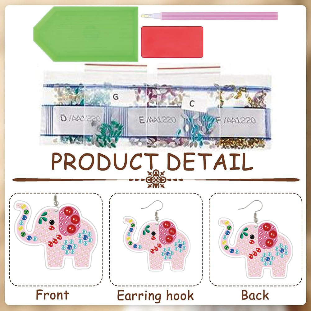 12 Pairs DIY Diamond Art Earrings Double Sided Diamond Painting Earrings Kit