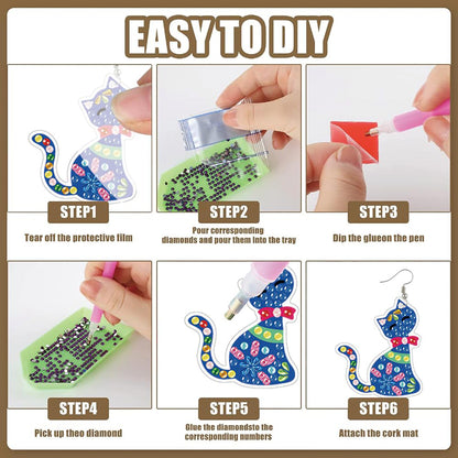 12 Pairs DIY Diamond Art Earrings Double Sided Diamond Painting Earrings Kit