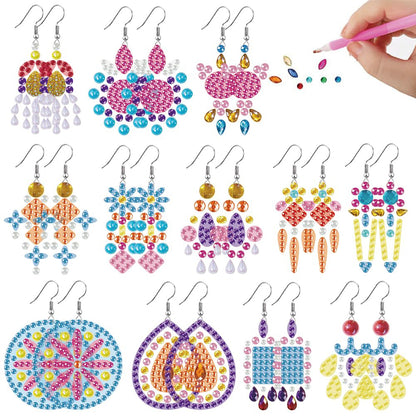 12 Pairs DIY Diamond Art Earrings Double Sided Diamond Painting Earrings Kit