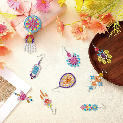 12 Pairs DIY Diamond Art Earrings Double Sided Diamond Painting Earrings Kit