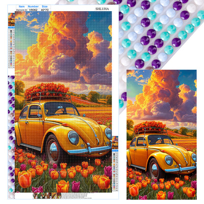 Car And Flower - Full Round Drill Diamond Painting 40*70CM