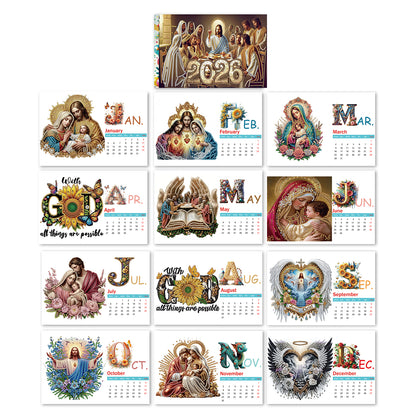 2026 Calendar Diamond Painting Kit DIY Diamond Art Desk Calendar for Home Office