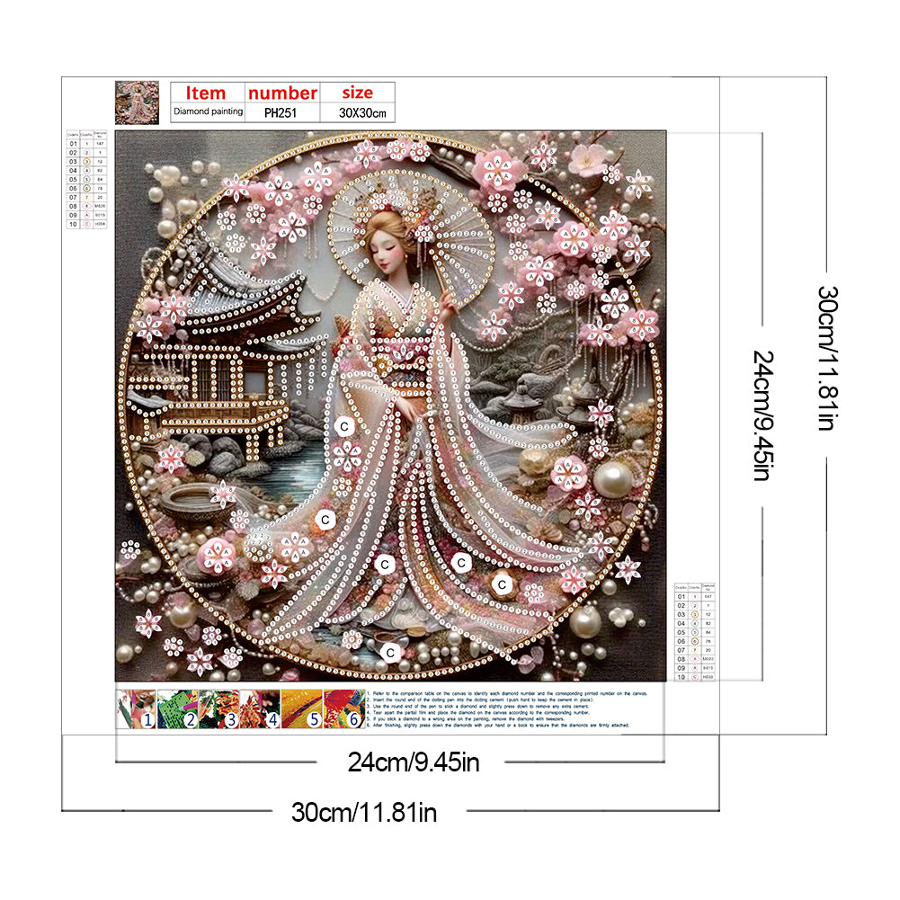 Japanese Girl - Special Shaped Drill Diamond Painting 30*30CM