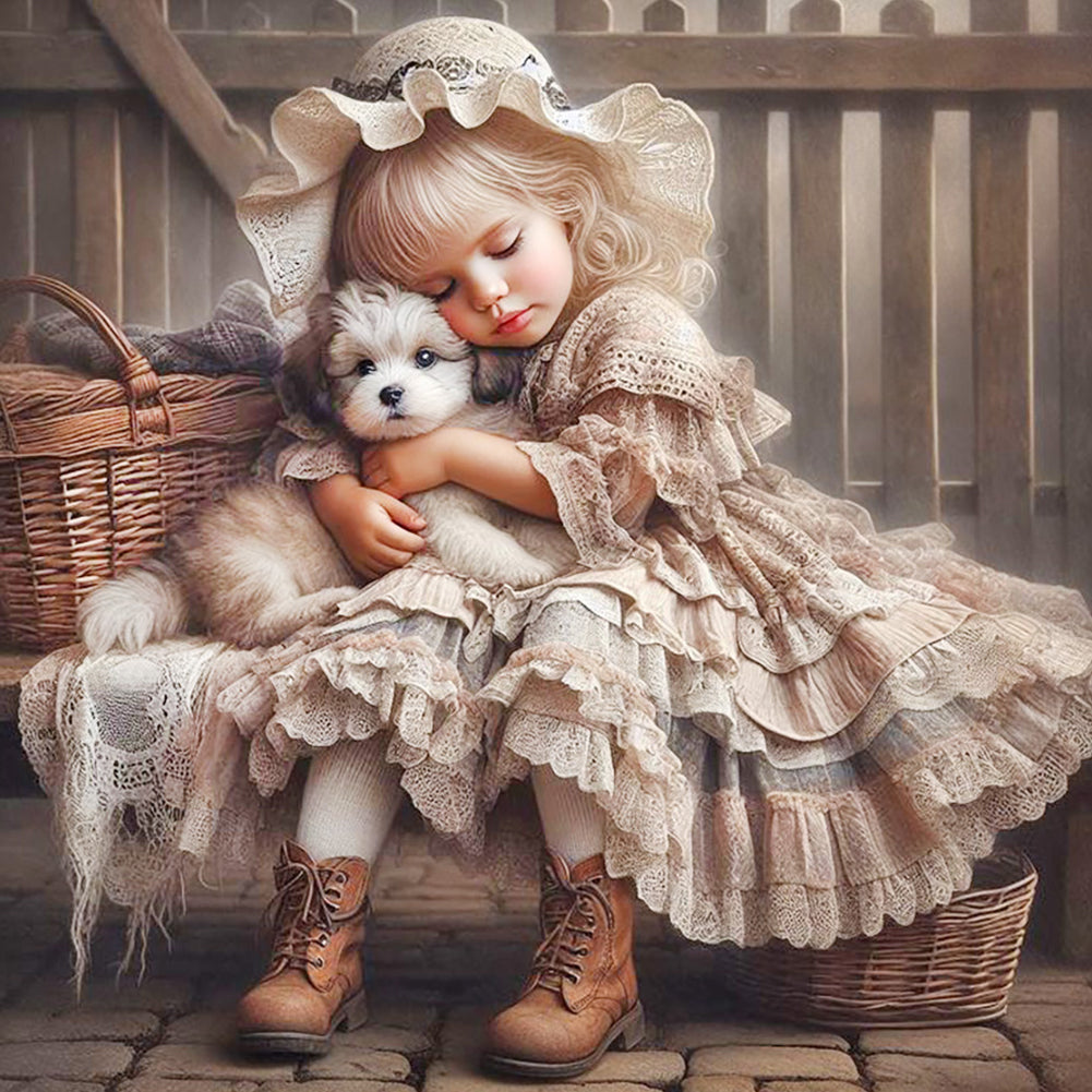Cute Girl - Full Round Drill Diamond Painting 40*40CM