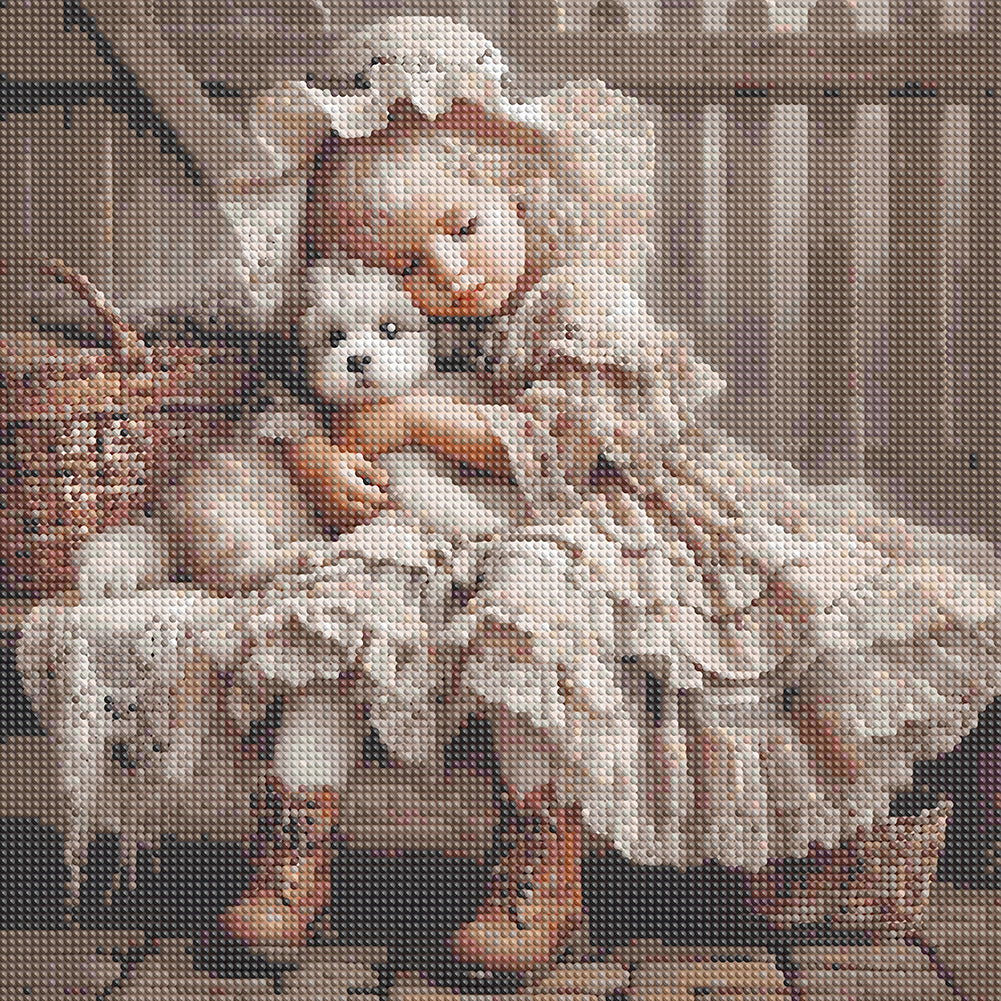 Cute Girl - Full Round Drill Diamond Painting 40*40CM