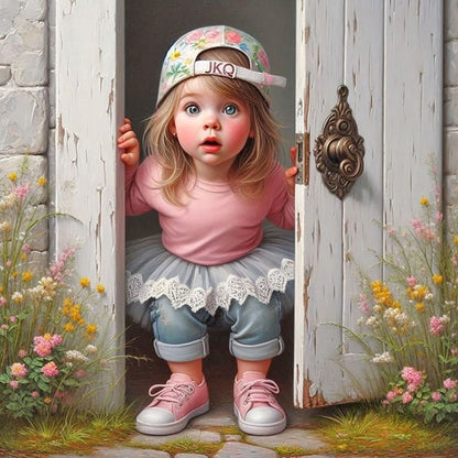 Cute Girl - Full Round Drill Diamond Painting 40*40CM