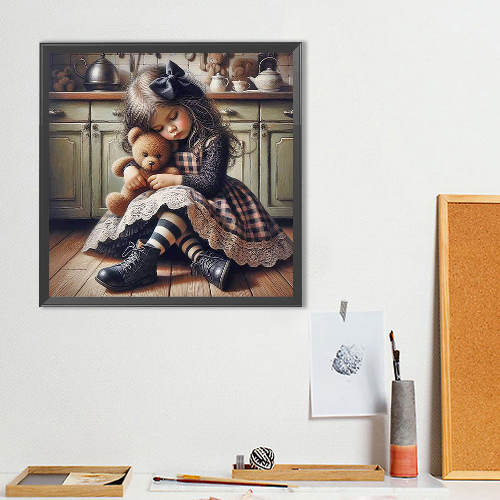 Cute Girl - Full Round Drill Diamond Painting 40*40CM