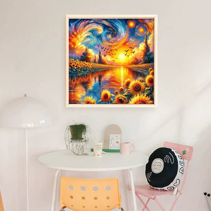 Sunflower Scenery - 11CT Stamped Cross Stitch 40*40CM