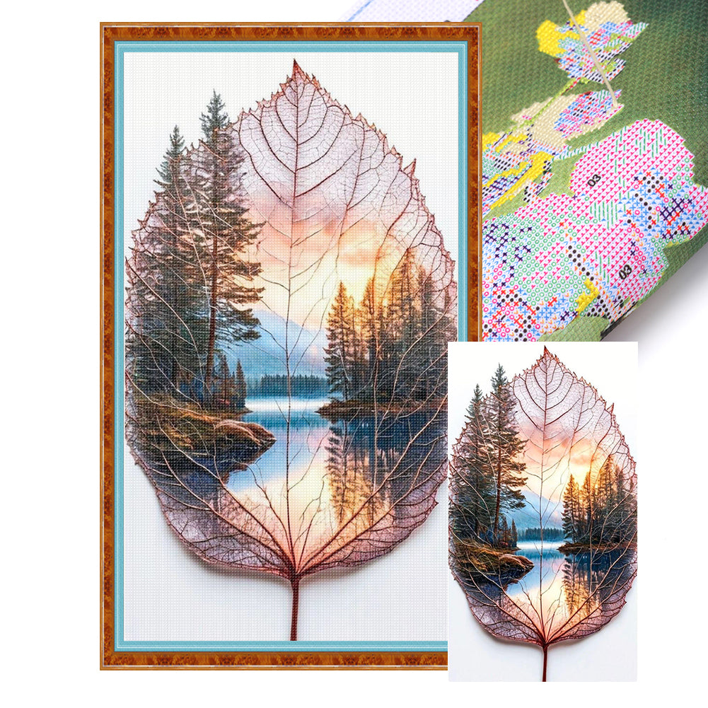 Leaf Scenery - 11CT Stamped Cross Stitch 40*70CM