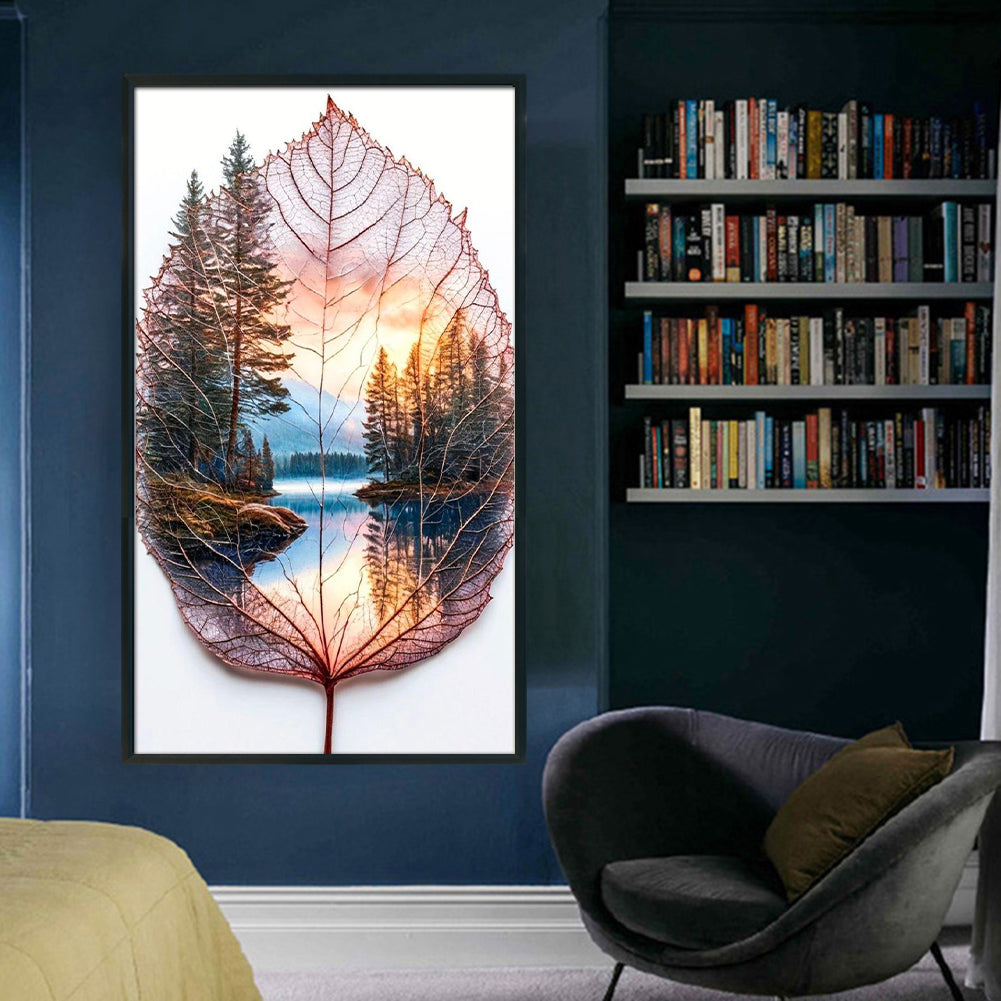 Leaf Scenery - 11CT Stamped Cross Stitch 40*70CM