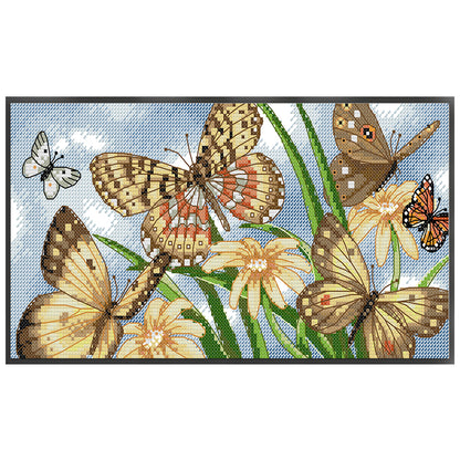 Butterfly - 14CT Stamped Cross Stitch 33*18CM (Joy Sunday)
