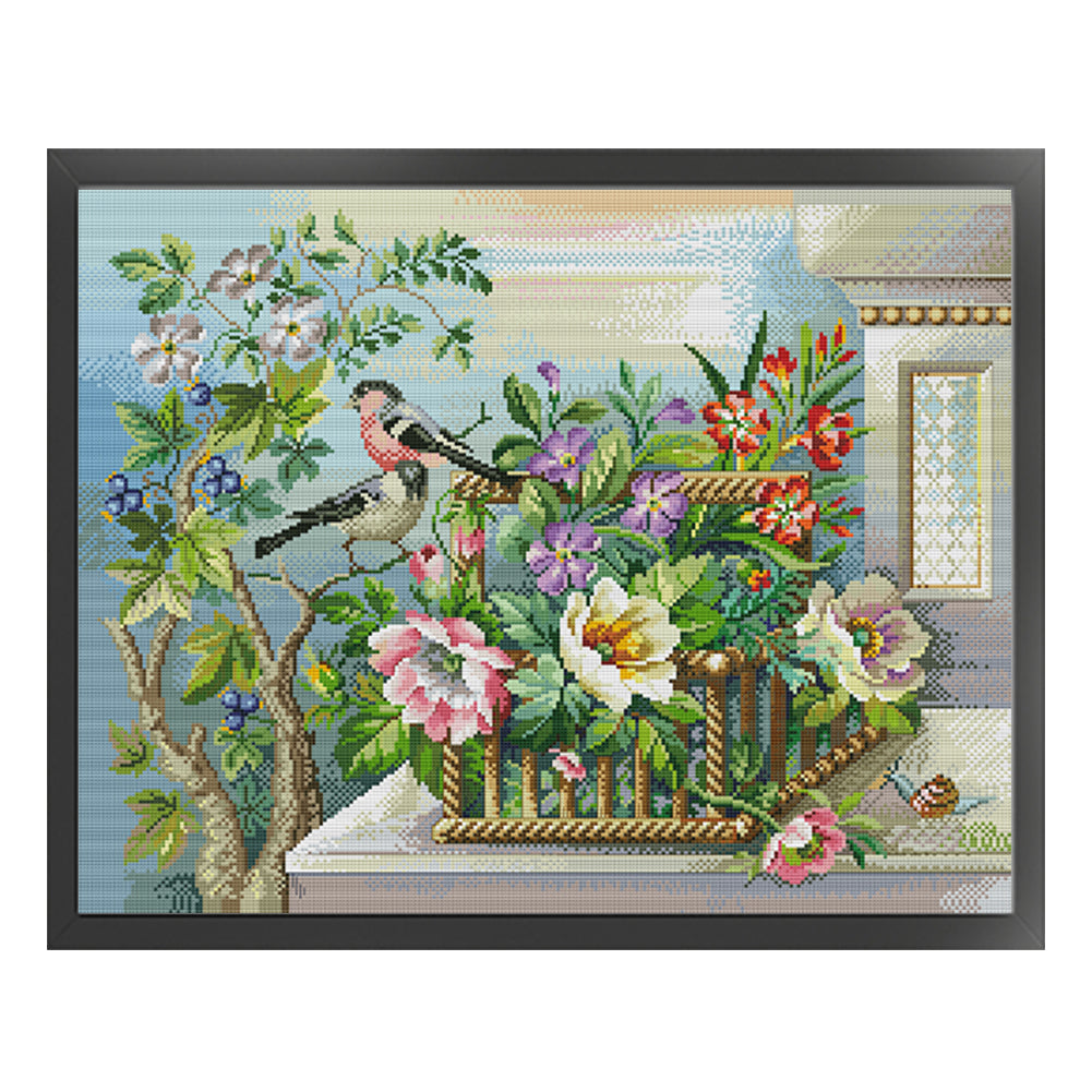Happy Four - 14CT Stamped Cross Stitch 53*44CM (Joy Sunday)