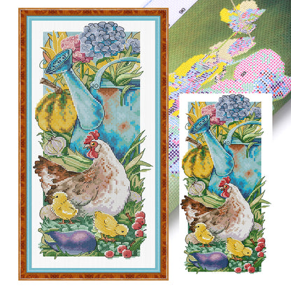 Rural Life - 14CT Stamped Cross Stitch 19*40CM (Joy Sunday)