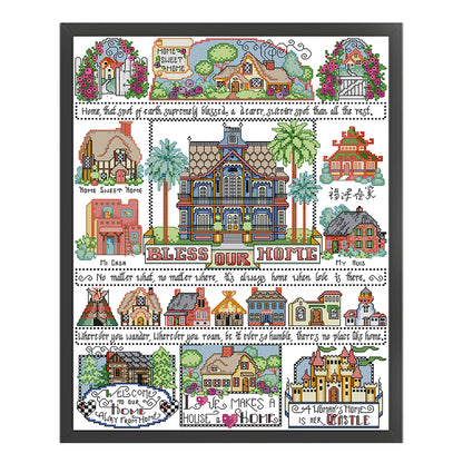 Fukuzawa¡¯S Home - 14CT Stamped Cross Stitch 38*49CM (Joy Sunday)