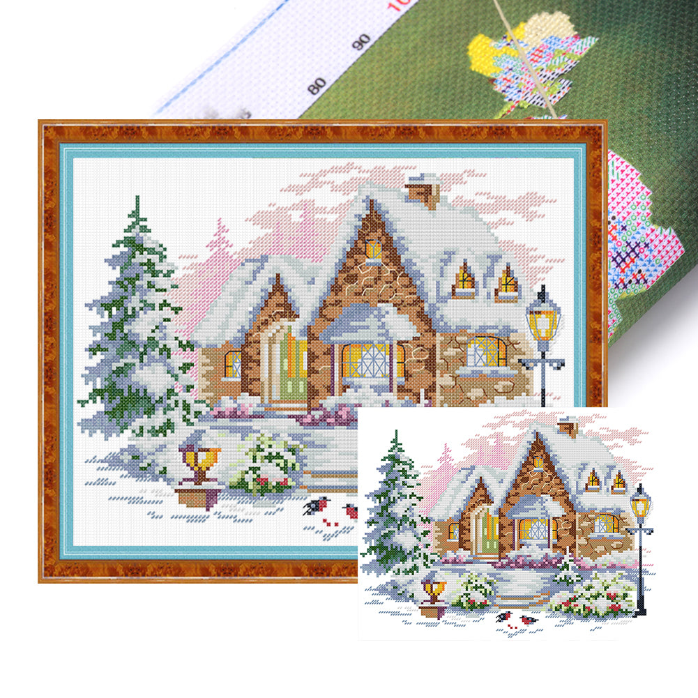 Igloo - 14CT Stamped Cross Stitch 30*26CM (Joy Sunday)