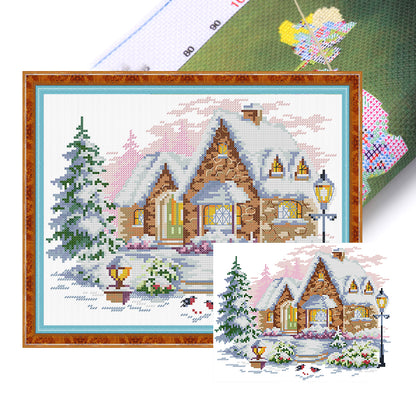Igloo - 14CT Stamped Cross Stitch 30*26CM (Joy Sunday)