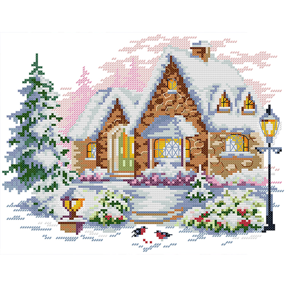 Igloo - 14CT Stamped Cross Stitch 30*26CM (Joy Sunday)