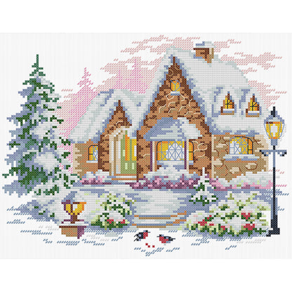 Igloo - 14CT Stamped Cross Stitch 30*26CM (Joy Sunday)