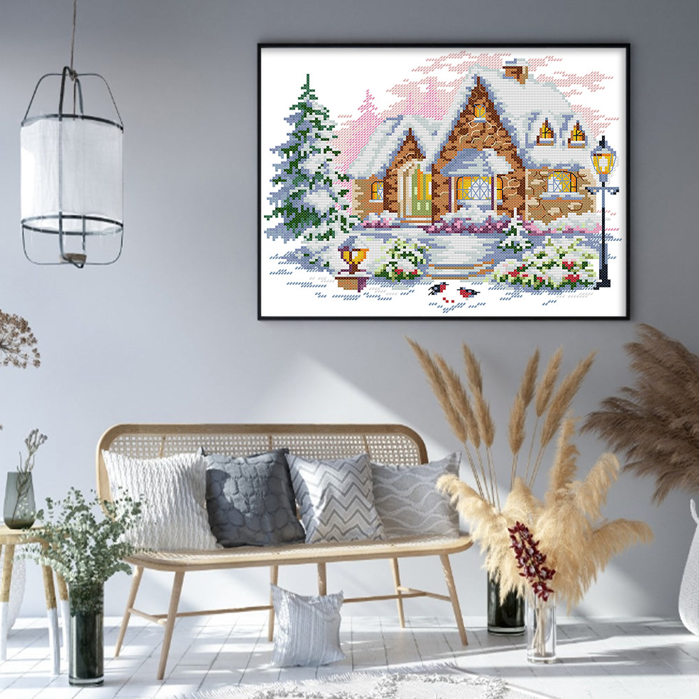 Igloo - 14CT Stamped Cross Stitch 30*26CM (Joy Sunday)