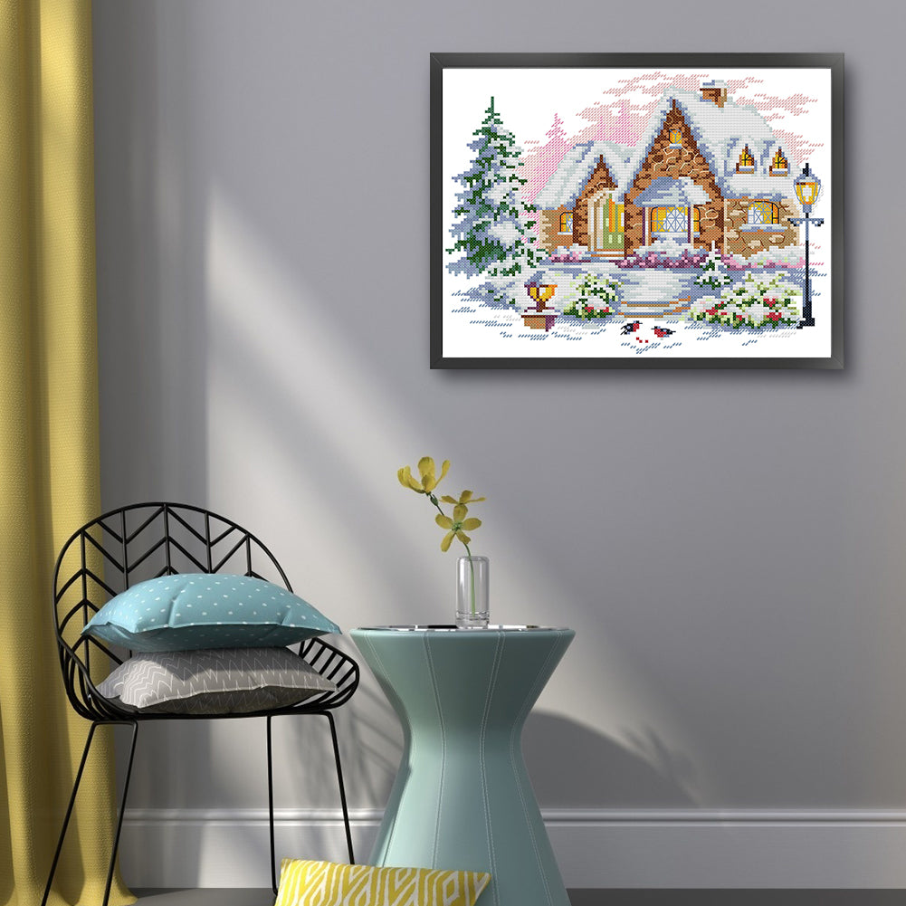 Igloo - 14CT Stamped Cross Stitch 30*26CM (Joy Sunday)