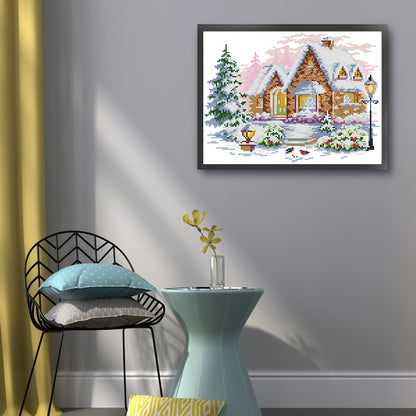 Igloo - 14CT Stamped Cross Stitch 30*26CM (Joy Sunday)
