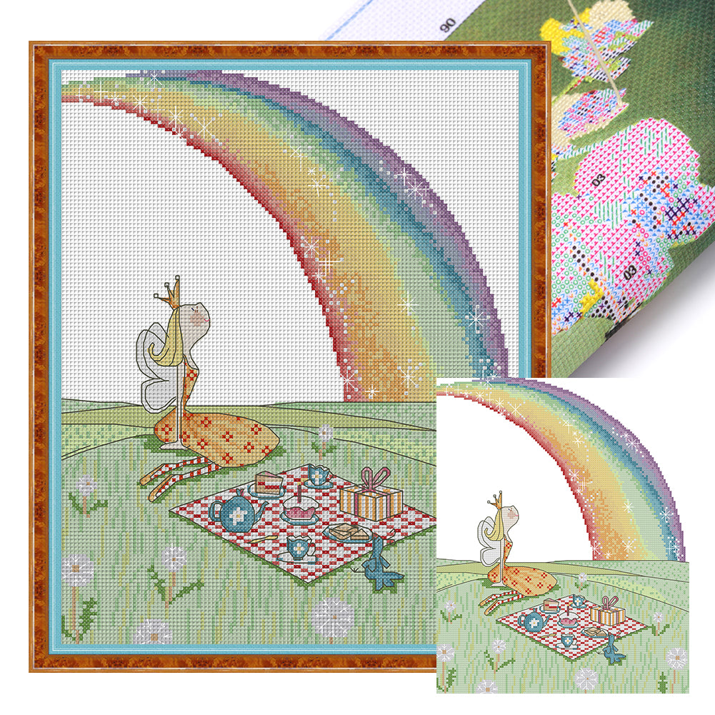 Rainbow - 14CT Stamped Cross Stitch 30*36CM (Joy Sunday)