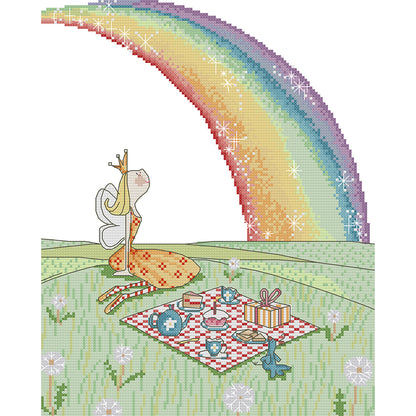 Rainbow - 14CT Stamped Cross Stitch 30*36CM (Joy Sunday)