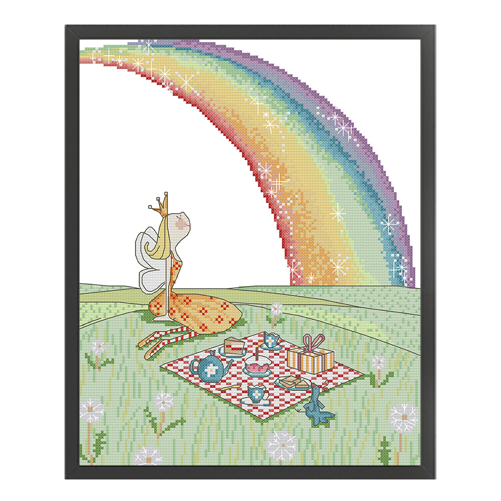 Rainbow - 14CT Stamped Cross Stitch 30*36CM (Joy Sunday)