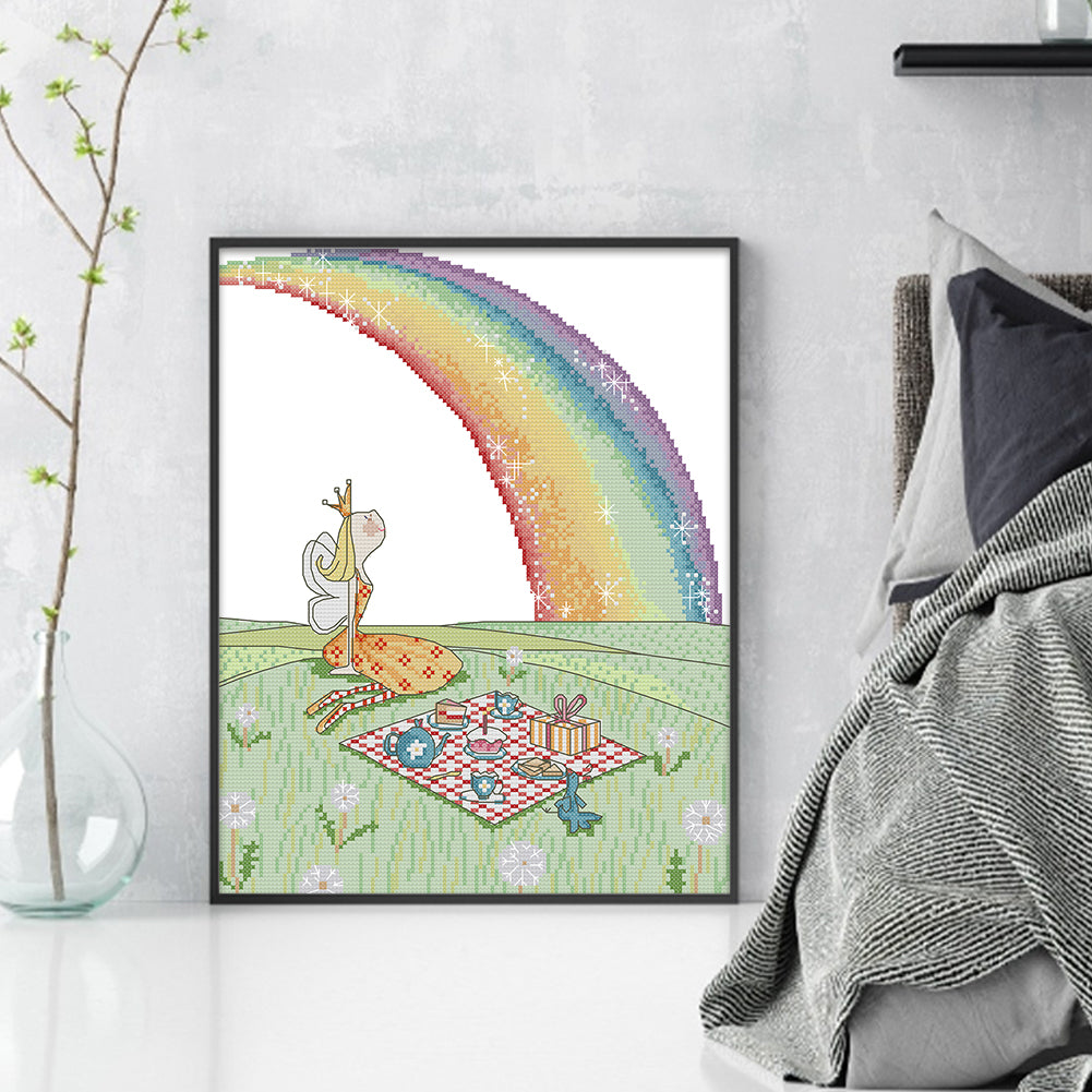 Rainbow - 14CT Stamped Cross Stitch 30*36CM (Joy Sunday)