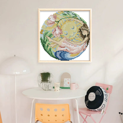Embrace The Sun - 14CT Stamped Cross Stitch 18*18CM (Joy Sunday)