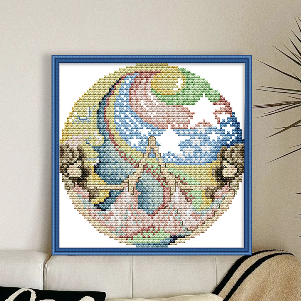 Embrace The Moon - 14CT Stamped Cross Stitch 18*19CM (Joy Sunday)