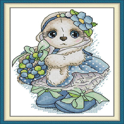 Spring Bunny - 14CT Stamped Cross Stitch 16*20CM (Joy Sunday)