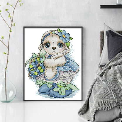 Spring Bunny - 14CT Stamped Cross Stitch 16*20CM (Joy Sunday)