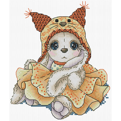Autumn Bunny - 14CT Stamped Cross Stitch 19*21CM (Joy Sunday)