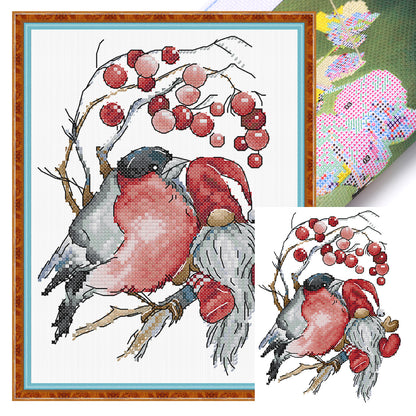 Meeting On The Branch - 14CT Stamped Cross Stitch 19*26CM (Joy Sunday)