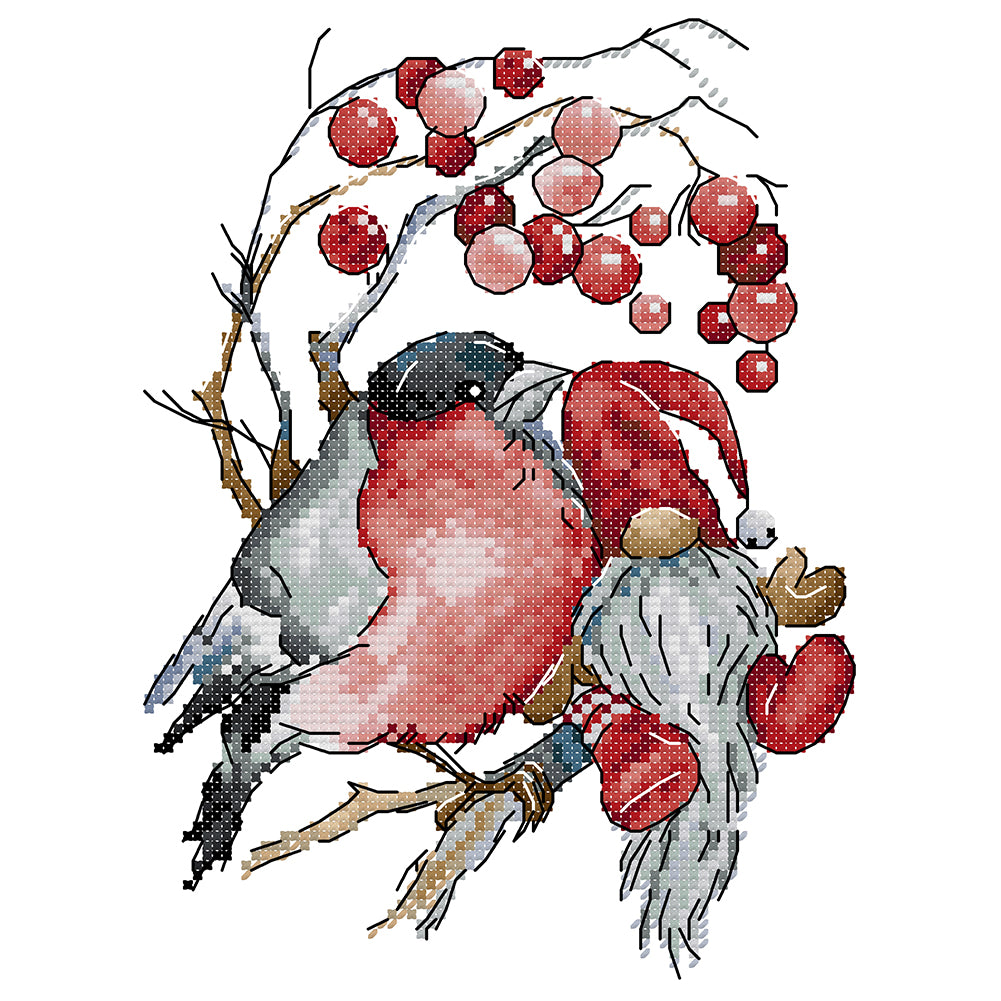 Meeting On The Branch - 14CT Stamped Cross Stitch 19*26CM (Joy Sunday)