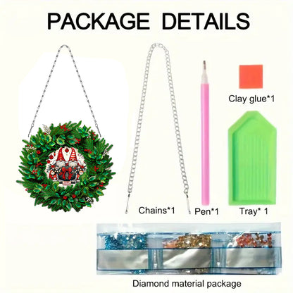Christmas 2D Flat DIY Hanging Diamond Art Kits Window Hanging Art for Home Decor