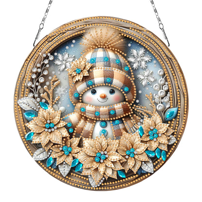 Christmas 2D Flat DIY Hanging Diamond Art Kits Window Hanging Art for Home Decor