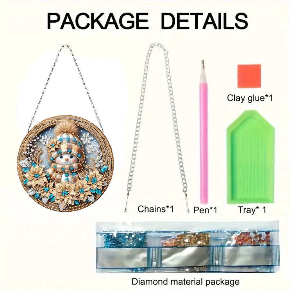 Christmas 2D Flat DIY Hanging Diamond Art Kits Window Hanging Art for Home Decor