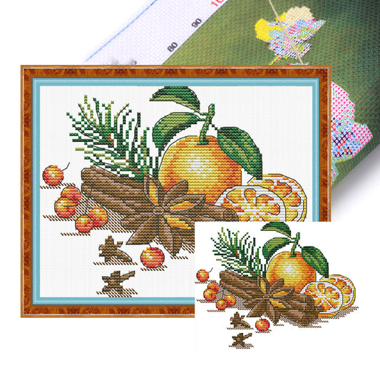 Berries And Spices - 14CT Stamped Cross Stitch 21*18CM (Joy Sunday)