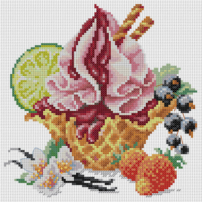 Vanilla Ice Cream - 14CT Stamped Cross Stitch 22*22CM (Joy Sunday)