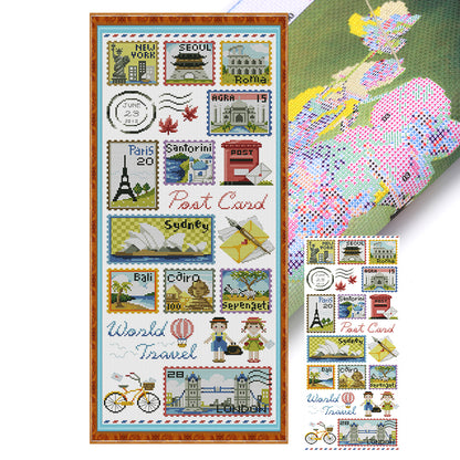 Stamp Collection - 14CT Stamped Cross Stitch 29*64CM (Joy Sunday)