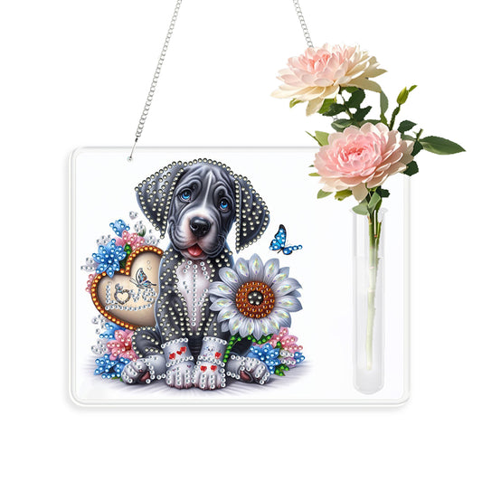 2D Flat Acrylic Wall Decor Vase Diamond Painting Kit Home Wall Decoration Crafts