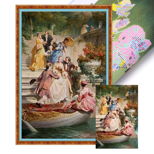 European Court Figures - 14CT Stamped Cross Stitch 50*75CM