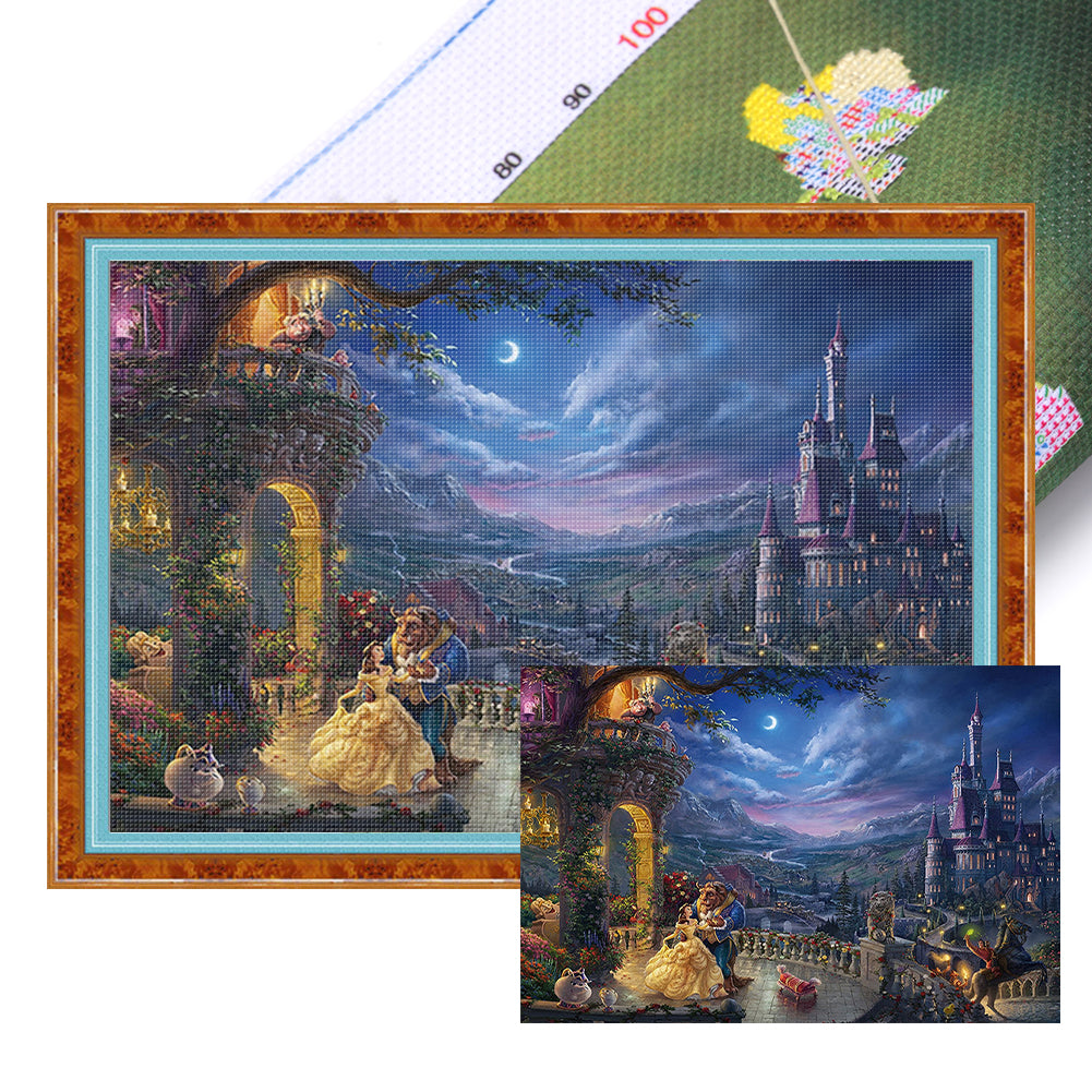 Beauty And The Wild Beasts - 18CT Stamped Cross Stitch 80*55CM